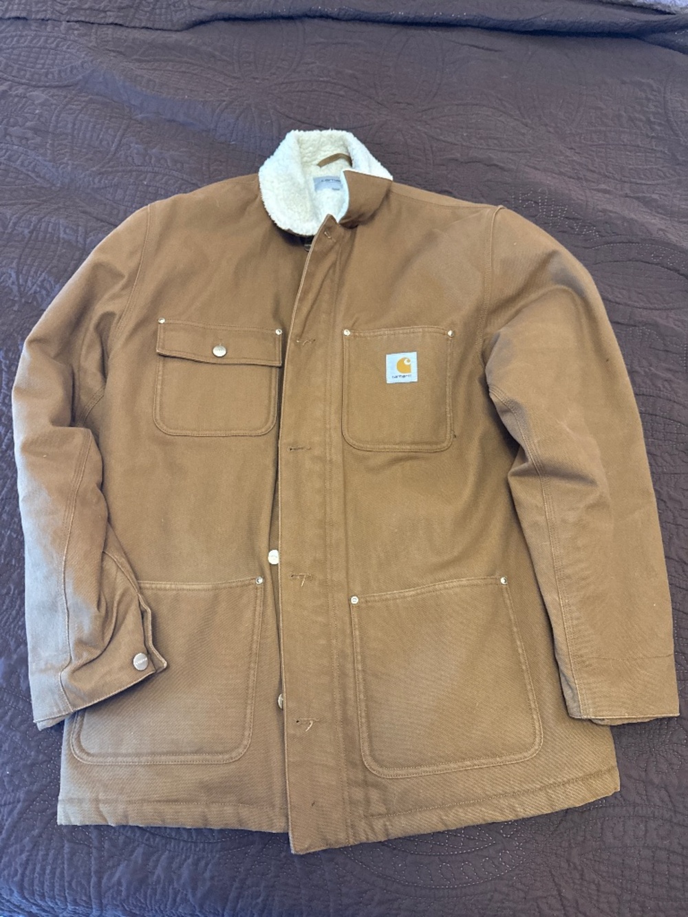 Gently used xxl Carhartt WIP Fairmount Coat (in Hamilton Brown with a sherpa/fle